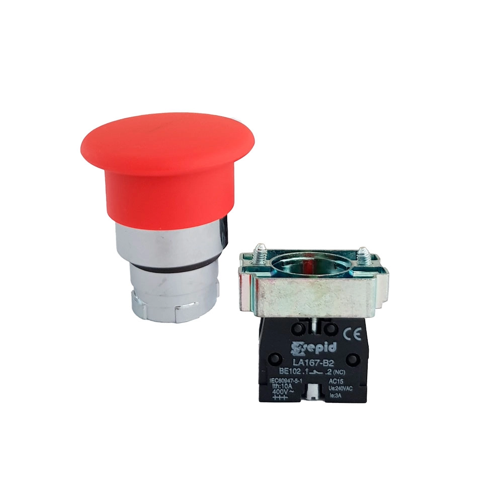 شاسی قارچی ساده XB2 مدل XB2-BC42 سپیدالکتریک (قرمز) شاسی قارچی ساده XB2 مدل XB2-BC42