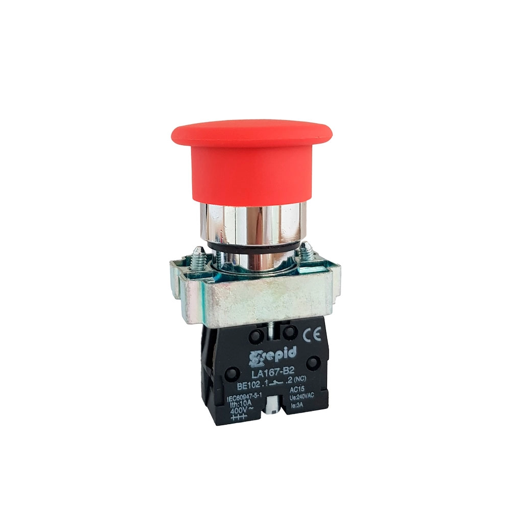 شاسی قارچی ساده XB2 مدل XB2-BC42 سپیدالکتریک (قرمز) شاسی قارچی ساده XB2 مدل XB2-BC42